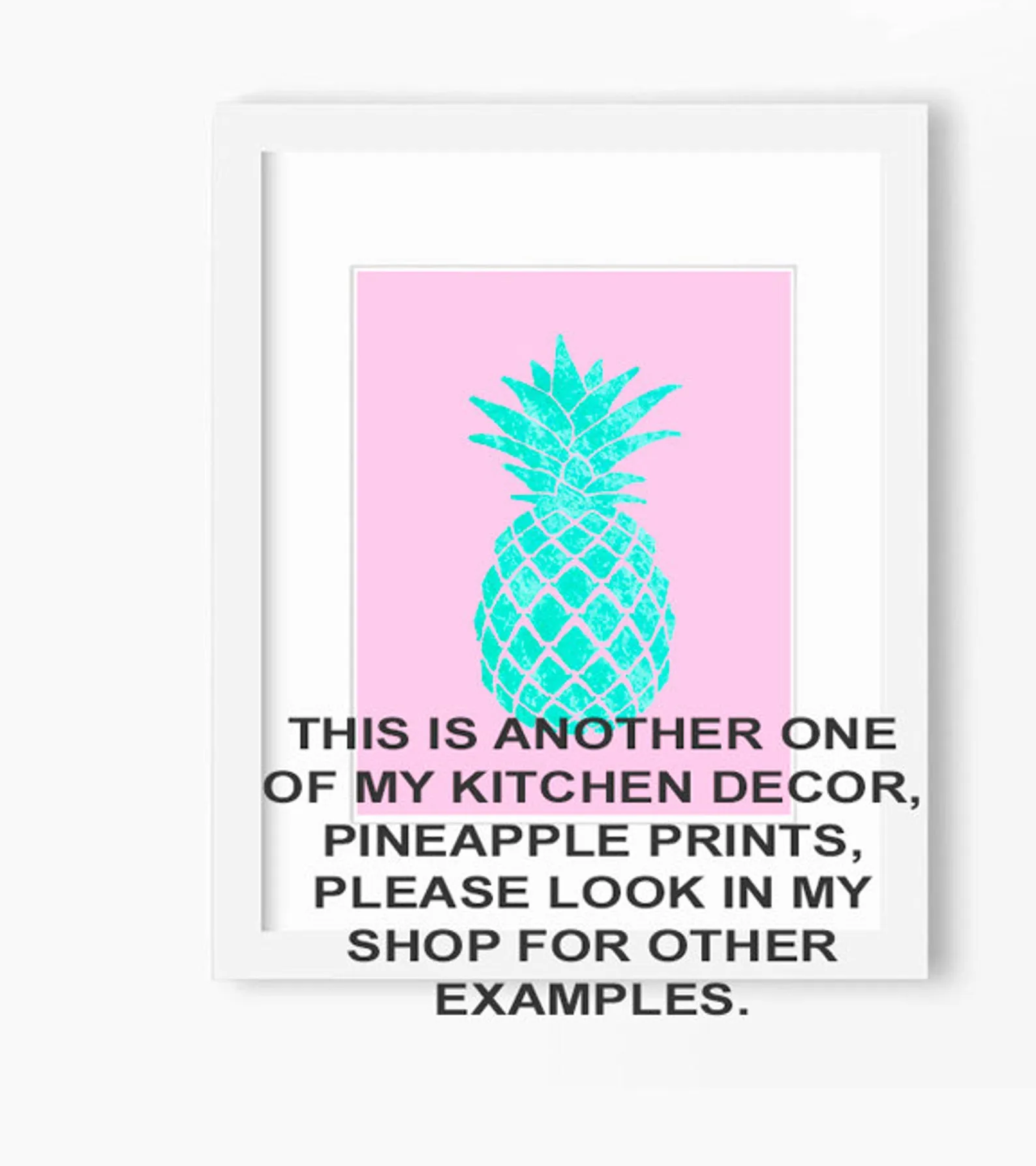 10546 pink pineapple wall art
