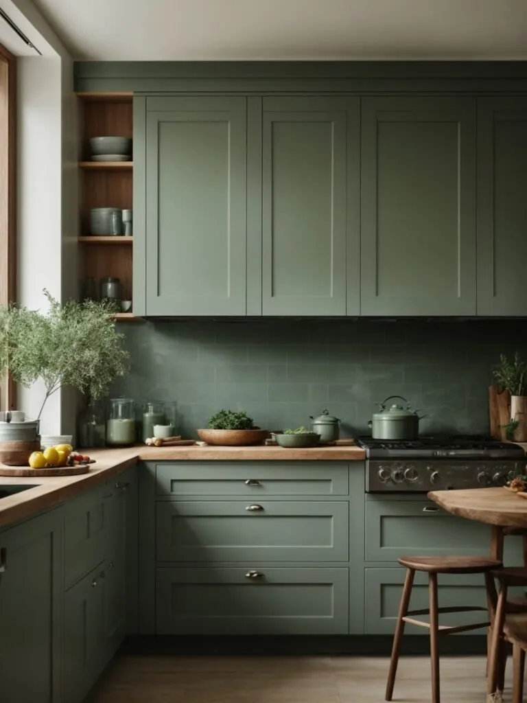 10573 gray green white kitchen