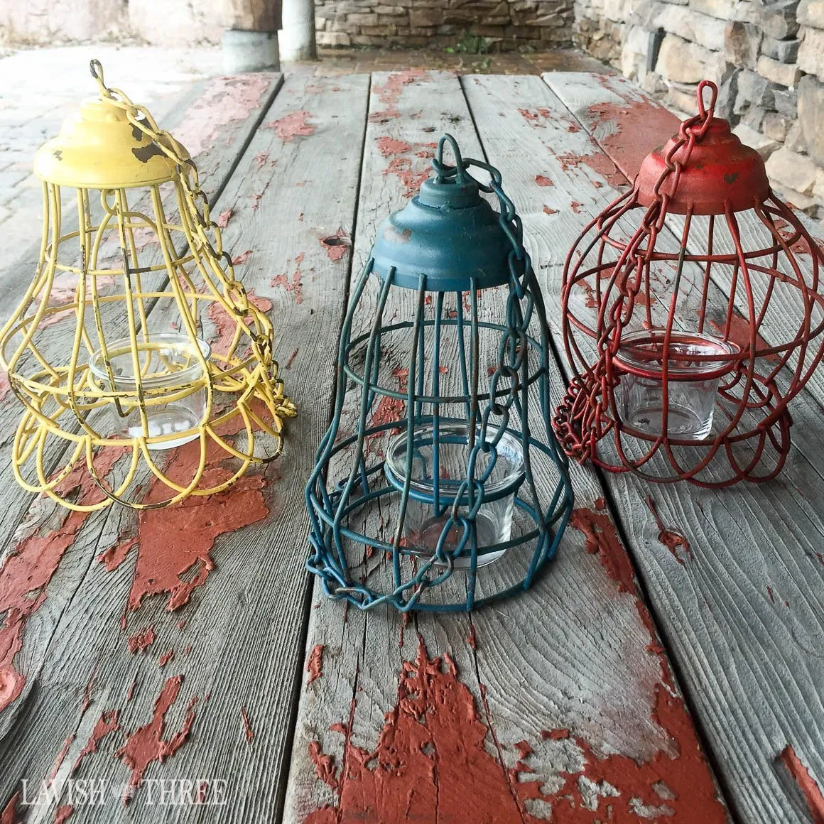 10674 rustic red kitchen lantern