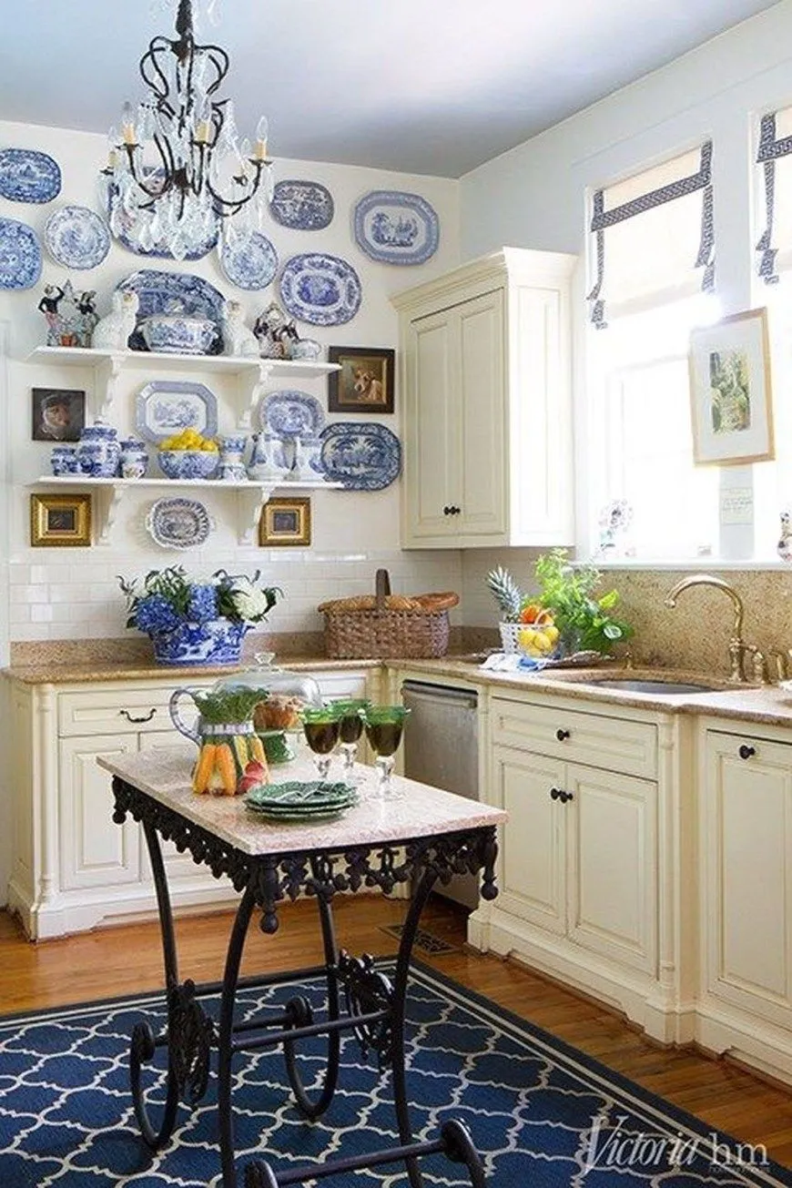 10688 blue cabinets white accents