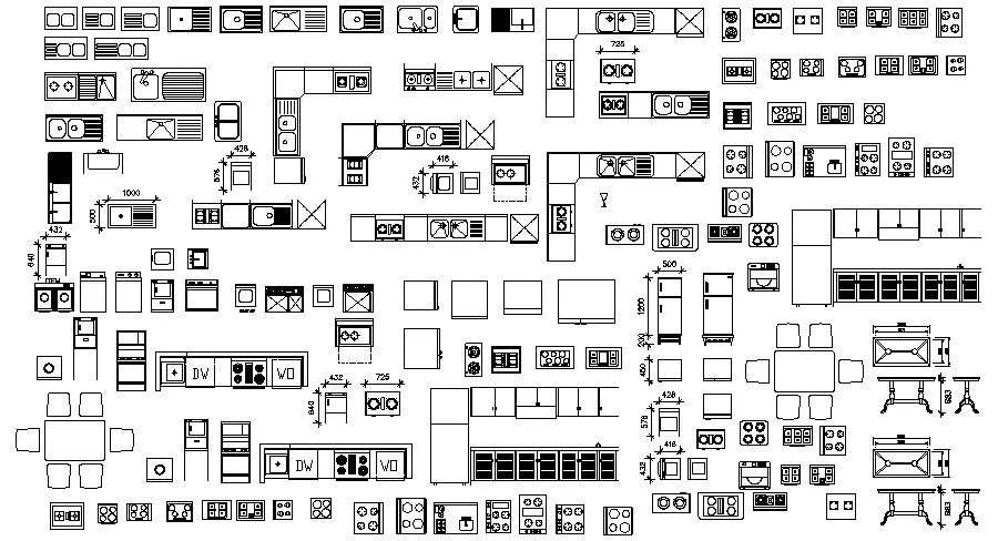 10708 kitchen countertop cad blocks