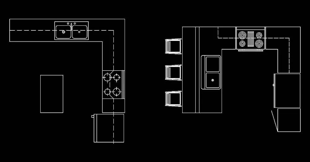 10708 kitchen design cad blocks