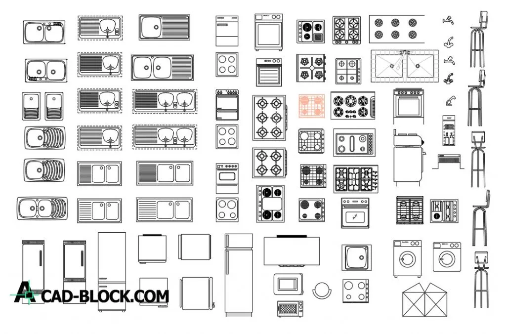 10708 kitchen island cad blocks